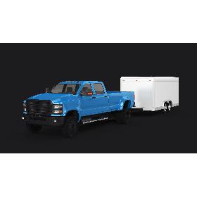 3D model Large Pickup and Cargo Trailer